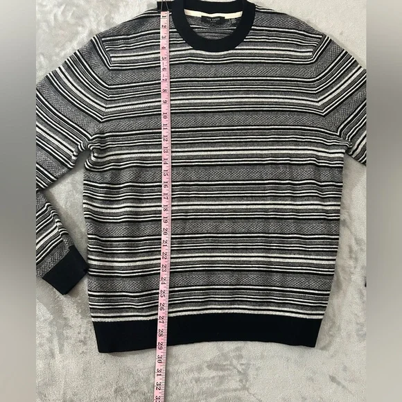 Ted Baker cashmere wool blend striped crew neck sweater - Picture 9 of 13